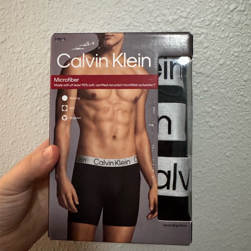 Calvin Klein Black Boxer Briefs with White Waistband